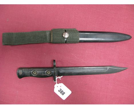 A Mid XX Century British L1A1 Bayonet for the S.L.R, the hilt stamped "L1A3" and "9600257", with 8" clipped point blade, in i