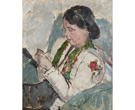 Oil on board(61cm x 51cm (24in x 20in))Footnote: Note: The portrait depicts Elsie Bain, a good friend of Anne's, who was Head