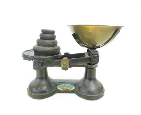 Pair of Thornton &amp; co scales &amp; weights