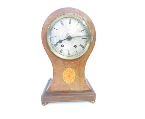 Edwardian inlaid mantle clock Height 43 cm 