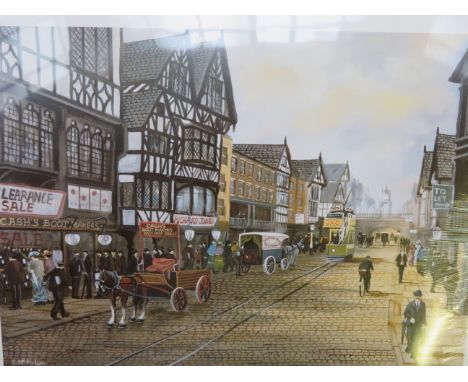 Bernard McMullen limited edition print with double blind stamp &amp; signed in pencil 'East gate street chester'