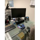 Lot of Computer, Desk, Computer Cabinet, Rack & Metro Cart with Ink