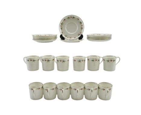 Early 20th Century Aynsley coffee cans and saucers