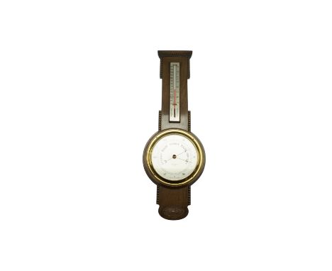 A mid 20th Century Mappin &amp; Webb oak banjo barometer, 66 cm 