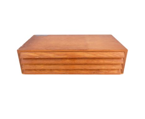 A vintage watchmaker's oak parts chest of drawers, circa 1950s, 17.5 cm x 30 cm x 7.5 cm
