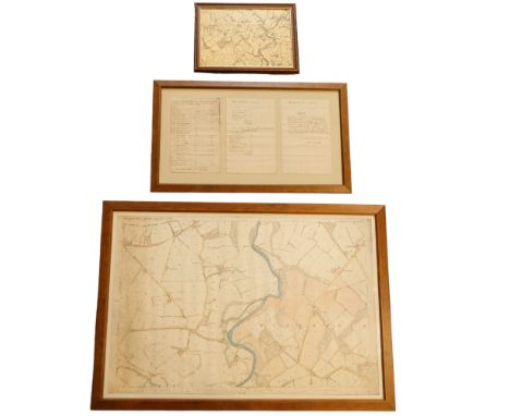 A group of maps and documents pertaining to farms and the area of Caldbeck and Sebergham, Cumberland, including an extract co