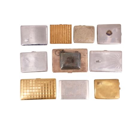 A group of vintage cigarette cases including M V Dilwara and souvenir Gwenda "Blackpool" examples