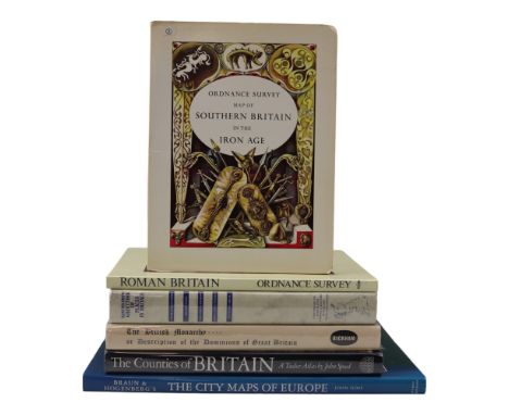 Books on maps including "The Counties of Britain, a Tudor Atlas by John Speed"; "Braun &amp; Hogenberg's The City Maps of Eur
