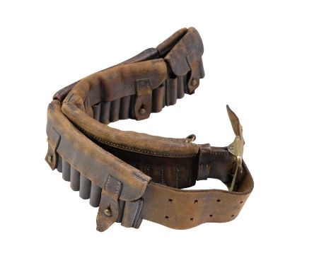 A Victorian British Army mounted infantry leather bandolier, dated 1900