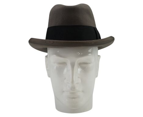 A vintage granite grey felt Homburg hat by Lock &amp; Co. Hatters of St James Street, London