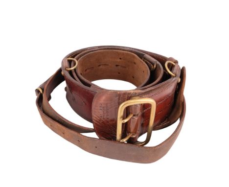 A Great War British Army officer's Sam Browne belt and shoulder strap, dated 1914