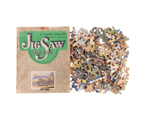 A vintage Chad Valley "To the Sea by Motor Cycle" jigsaw puzzle, circa 1930s, carton 19 cm x 15 cm x 5 cm