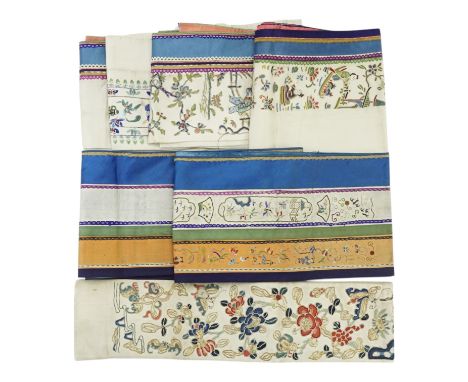 A group of vintage Chinese silk embroideries 