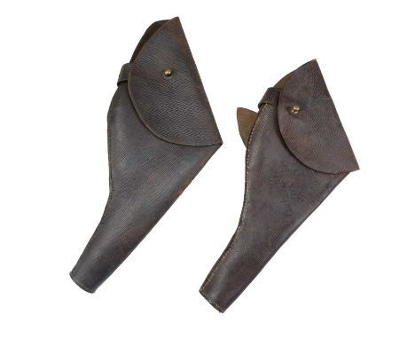 Two British Army officers' Sam Browne revolver holsters