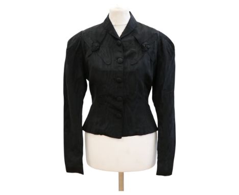 A late Victorian black moire mourning blouse 