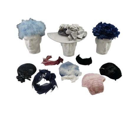 Five various vintage ladies' dress hats, circa 1940s 