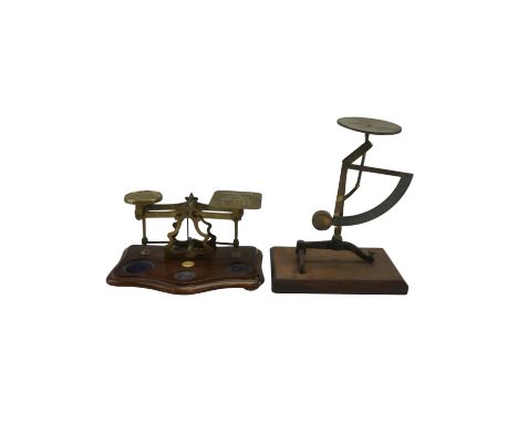 A late 19th / early 20th Century set of German pendulum or quadrant letter scales together with postal beam scales by Benetfi
