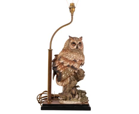 A 1999 limited edition owl table lamp by Guiseppe Armani, Florence, Italy, 57 cm