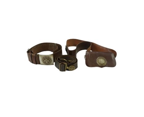 Vintage St John Ambulance Bridage and The Boys Brigade belts and a pouch