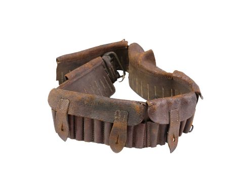 A Victorian British Army mounted infantry leather bandolier, (a/f)