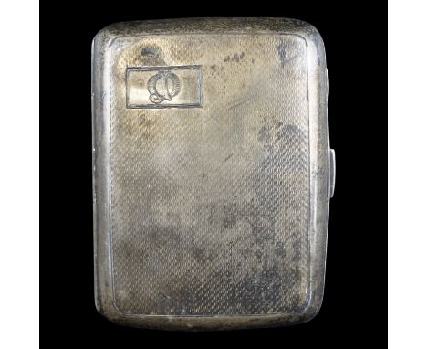 A Durham Light Infantry presentation silver cigarette case, bearing the engraved inscription "Presented to J G Ornsby by Durh