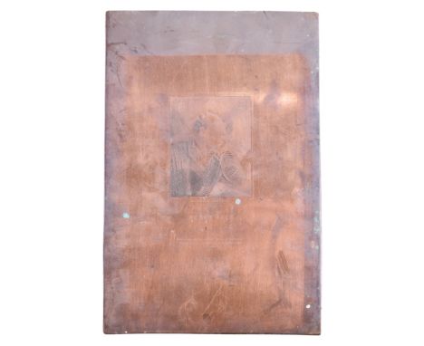 An 1830 copper printing plate being a book frontispiece portrait of Lord Byron, London, published by Peter Brown, made by Hen