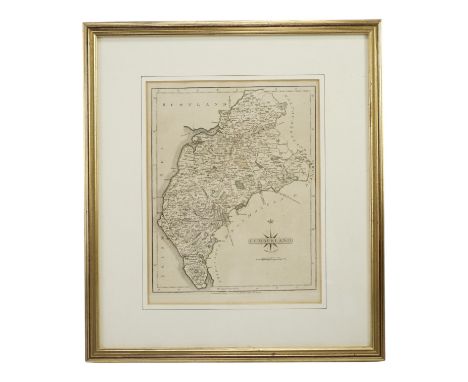 John Cary (1754-1835)A late 18th Century map of Cumberland, watercolour tinted etching, dated 1793, published by J Cary, Stra