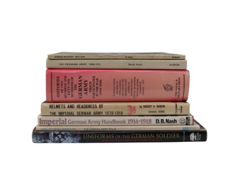 A group of books on the Imperial German Army uniforms, headgear, weapons, etc