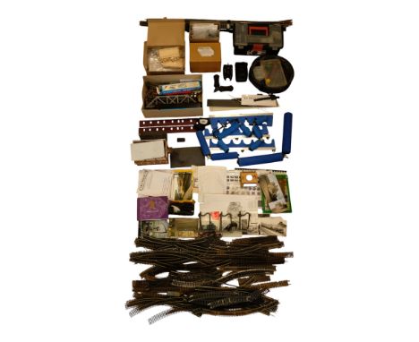 A large quantity of model railway tracks, tools, accessories, etc