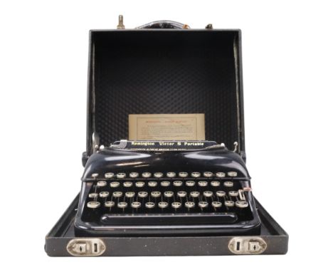 A 1930s Remington "Victor S Portable" typewriter, serial number VV901488