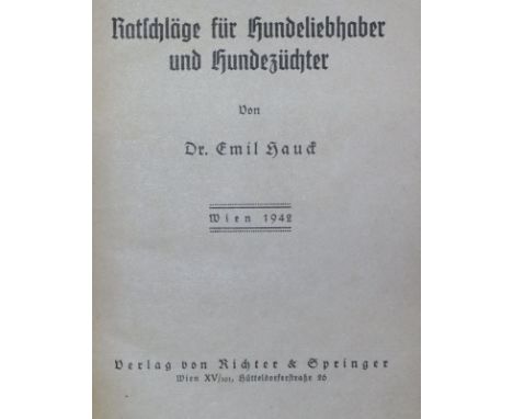 Sammlung: von ca. 100 (tls. Klein-)Schriften zum Thema, versch. Formate u. Einbde.  ╔Enthält u.a.:╗ Clater,F. Der Hunde-Arzt 