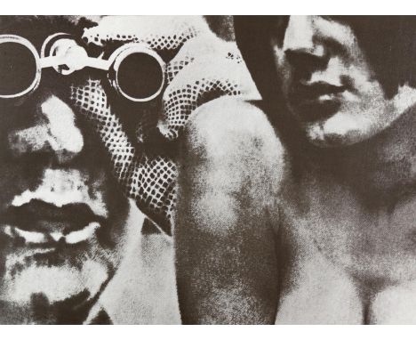 Gasiorowski, Gérard: (1930 Paris - Lyon 1986). Ohne Titel. Mann mit Handschuh u. Fernglas, Frau mit Decolleté. Serigraphie au