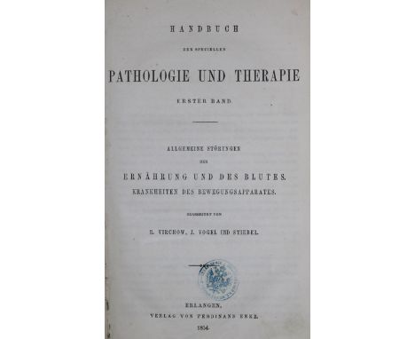 Fick,A.: Die medizinische Physik. Brschwg., Vieweg 1856. Mit 211 Textholzst. XIV, 537 S., 2 Bl. Hldr. d. Zt. (Berieb.).  Wall