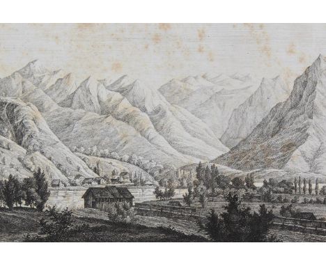 Interlaken: Folge von 6 Blatt Radierungen von  Lambert von Babo (1790 Mannheim - Weinheim 1862) bei Felsing, Darmstadt um 181