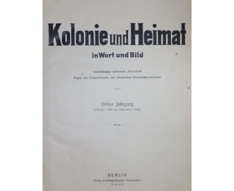 Sammlung: von 21 Schriften dt. Kolonien (meist Afrika), versch. Formate u. Einbde.  ╔Enthält u.a.:╗ Schwabe,K. Im deutschen D