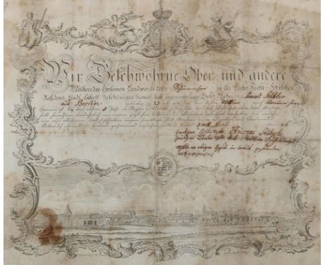 Konvolut: von zus. ca. 25 meist deutschen Schriftstücken auf Papier, gedruckt und handschriftlich, darunter Handwerkskundscha