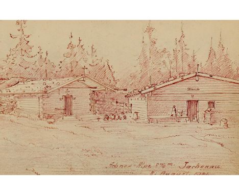 Österreich.: Laliderer Wände. Tusche, Bleistift, Buntstift. 12,5 x 19 cm. 1922. Betitelt. sign. u. dat. Unter Passep.  ╔Dabei