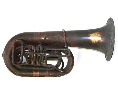 Albin Feiler Tuba.: Antike Tuba des Meisters Albin Feiler Model Migma. Ca. 107 cm. Stark restaurierungsbedürftig.   D