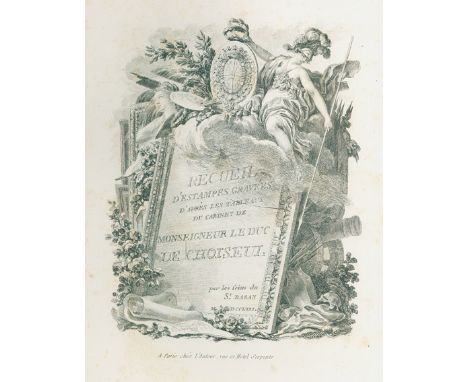 Basan,(P.F.).: Recueil d'estampes gravees d'apres les tableaux du Cabinet de Monseigneur le Duc de Choiseul. Paris, für den A