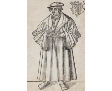 Cranach, Lucas d. J.: (1515 Wittenberg - Weimar 1586), nach. Johannes Bugenhagen, Pastor von Wittenberg. Holzschnitt. 16./17.