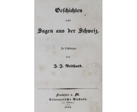 Sammlung: von 8 Werken in 9 Bdn. zur Schweiz. 18.-20. Jhdt. Versch. Einbände u. Formate.  ╔Enthält: Bluntschli,H.H.╗ Memorabi
