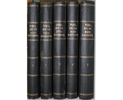 Vehse,E.: Geschichte der Höfe der Häuser Baiern, Würtemberg, Baden und Hessen. 5 Bde. Hbg., Hoffmann &amp; Campe 1853. Hlwdbd