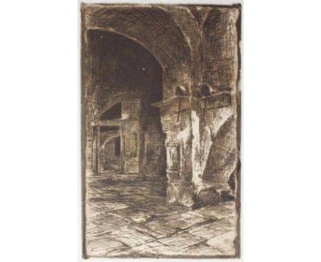Dodge, George Ernst: (1863 Winchington - Mittendorf 1898). Sensender Bauer. Kaltnadelradierung mit Plattenton. 19. Jhdt. Plgr