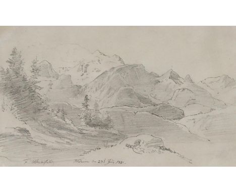 Steinfeld d.J., Franz: (1787 Mariahilf - Pisek/Böhmen 1868). 4 Studien von Berglandschaften. 4 Bleistiftzeichnungen auf Papie