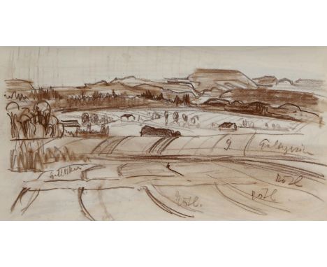 Riedlin, Adolf: (1892 Laufen bei Sulzburg - Freiburg i.Br. 1969). Skizzenbuch (Monachia-Block 21 x 29,7 cm). 34 (1 w.) Bl. mi