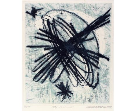 Hans Hartung: (1904 Leipzig - Antibes 1989), nach. Abstrakte Kompositionen, Nr. 26, 34, 54. 1 Radierung, 2 Drucke (16/50, 11/