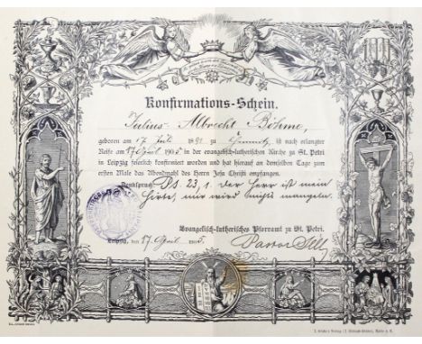 Böhme, Karl Julius,: Jurist, Landgerichtsdirektor in Chemnitz und Leipzig und Oberstaatsanwalt (geb. 1849). 32 Urkunden und S