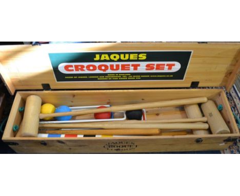 Jaques croquet set in original wooden crate Condition: good clean condition, very little use.