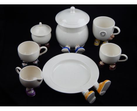 A Carlton Ware walking part tea service, to include cups, sugar bowl, milk jug, a plate and jar. 