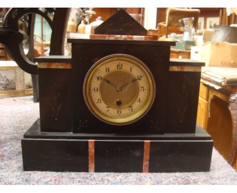 A French slate mantel clock. 
